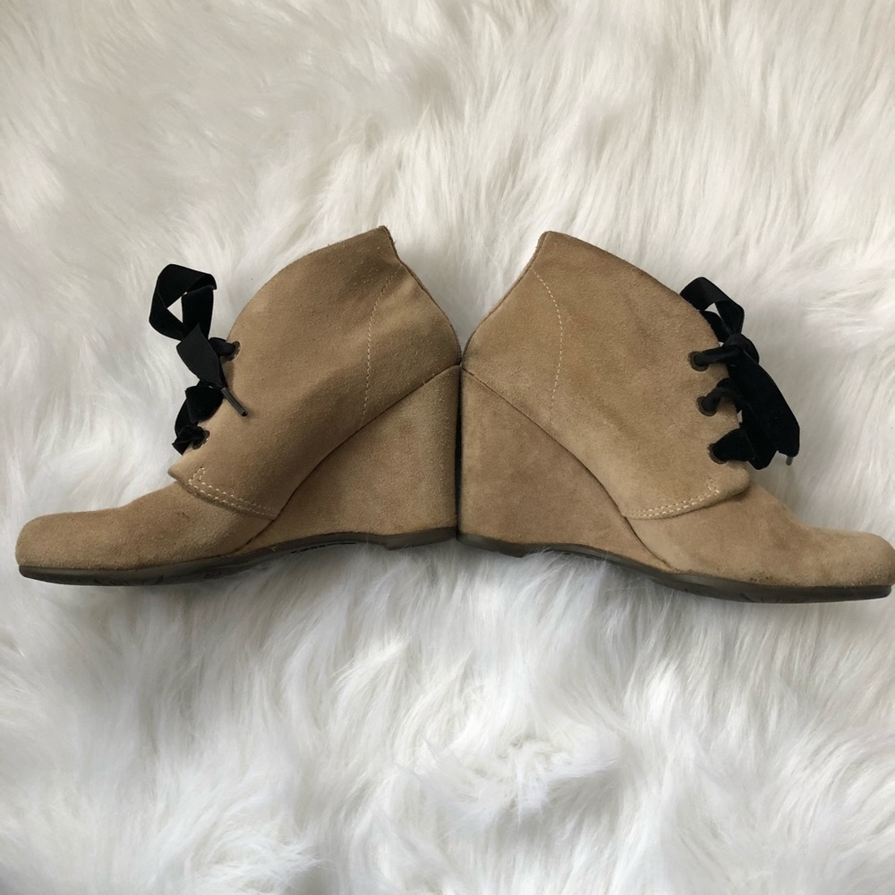 Anthropologie Bussola Beige Enna Wedge Boots View 6